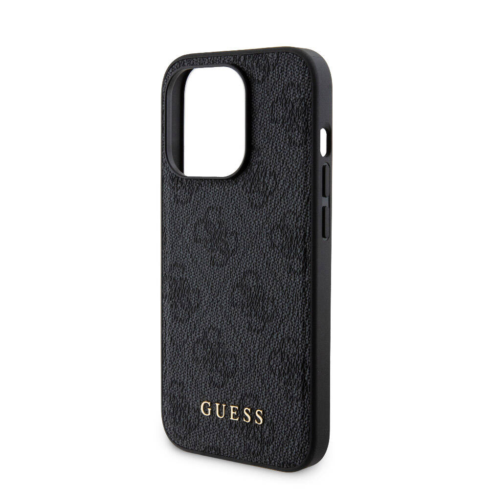 Apple iPhone 15 Pro Kılıf Guess Orjinal Lisanslı Magsafe Şarj Özellikli Yazı Logolu 4G Desenli Kapak + Powerbank 5000mAh 2in1 Set Kahverengi