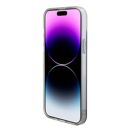 iPhone 15 Pro Kılıf Guess Orjinal Lisanslı M-safe Şarj Özellikli Yazı Logolu Iridescent Kılıf