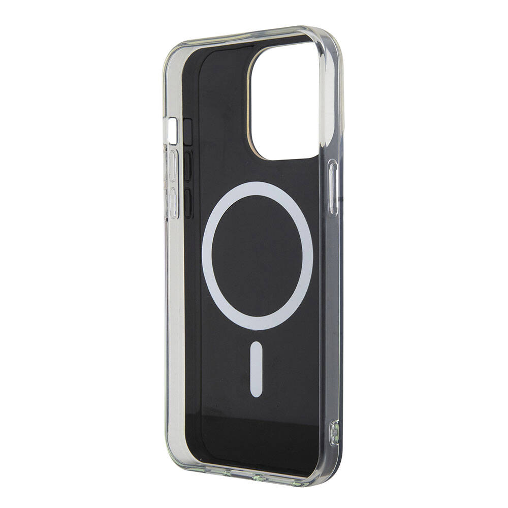 iPhone 15 Pro Kılıf Guess Orjinal Lisanslı M-safe Şarj Özellikli Yazı Logolu Iridescent Kılıf