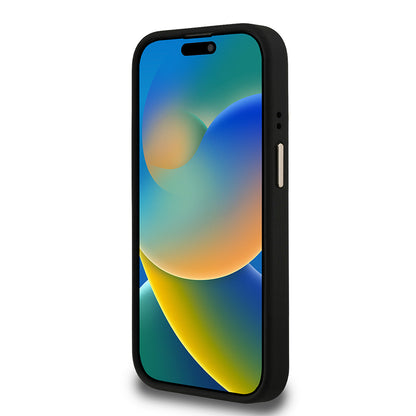 iPhone 15 Pro Kılıf Guess Orjinal Lisanslı PU Deri 4G Desenli Metal Büyük 4G ve Yazı Logolu Kamera Standlı Kılıf