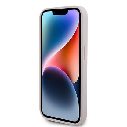 iPhone 15 Pro Kılıf Guess Orjinal Lisanslı PU Deri Askılı Taşlı Üçgen Logo 4G Desenli Strass Crossbody Kılıf