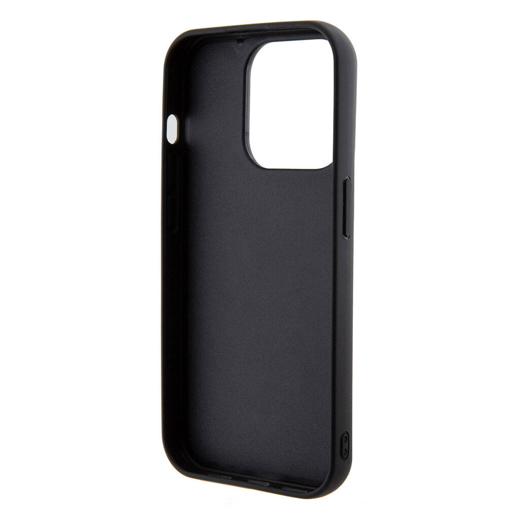 iPhone 15 Pro Kılıf Guess Orjinal Lisanslı PU Deri Metal Yazı Logolu Kapitone Kılıf