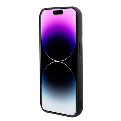 iPhone 15 Pro Kılıf Guess Orjinal Lisanslı PU Deri Metal Yazı Logolu Kapitone Kılıf