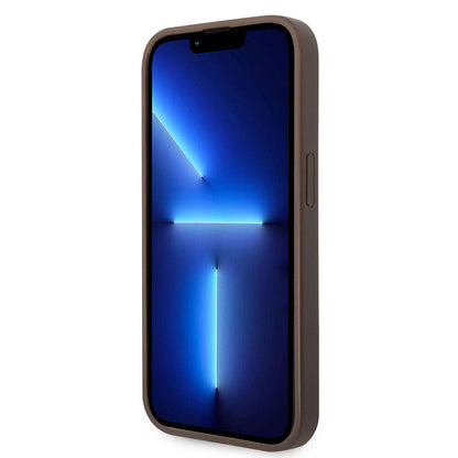 iPhone 15 Pro Kılıf Guess Orjinal Lisanslı PU Deri Yazı ve 4G Metal Logolu Desenli Kılıf