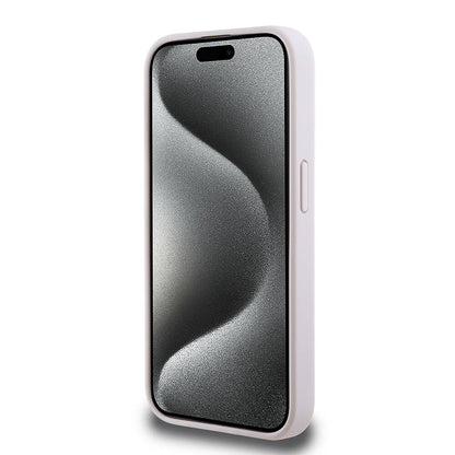 iPhone 15 Pro Kılıf Guess Orjinal Lisanslı PU Deri Yazı ve 4G Metal Logolu Desenli Kılıf