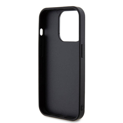 iPhone 15 Pro Kılıf Guess Orjinal Lisanslı Taşlı Arka Yüzey Metal Yazı Logolu Kılıf