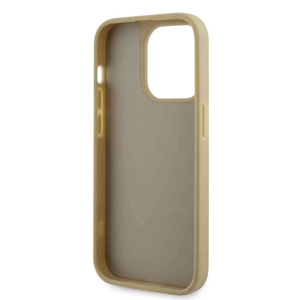 iPhone 15 Pro Kılıf Guess Orjinal Lisanslı Taşlı Arka Yüzey Üçgen Logolu Kılıf