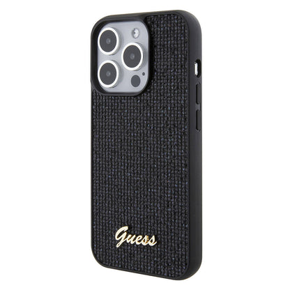 iPhone 15 Pro Kılıf Guess Orjinal Lisanslı Yazı Logolu Disco Script Metal Kılıf