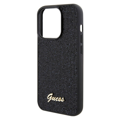 iPhone 15 Pro Kılıf Guess Orjinal Lisanslı Yazı Logolu Disco Script Metal Kılıf