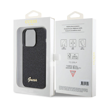 iPhone 15 Pro Kılıf Guess Orjinal Lisanslı Yazı Logolu Disco Script Metal Kılıf