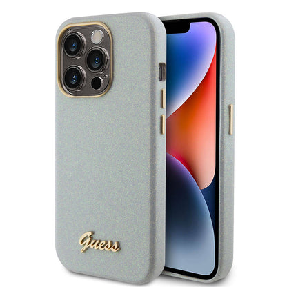 iPhone 15 Pro Kılıf Guess Orjinal Lisanslı Yazı Logolu Glitter Glossy Script Kılıf