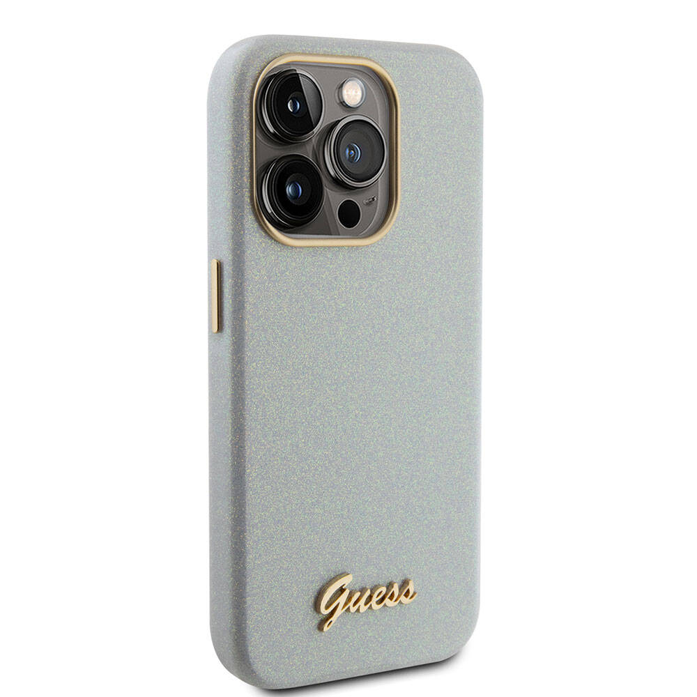 iPhone 15 Pro Kılıf Guess Orjinal Lisanslı Yazı Logolu Glitter Glossy Script Kılıf