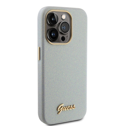 iPhone 15 Pro Kılıf Guess Orjinal Lisanslı Yazı Logolu Glitter Glossy Script Kılıf