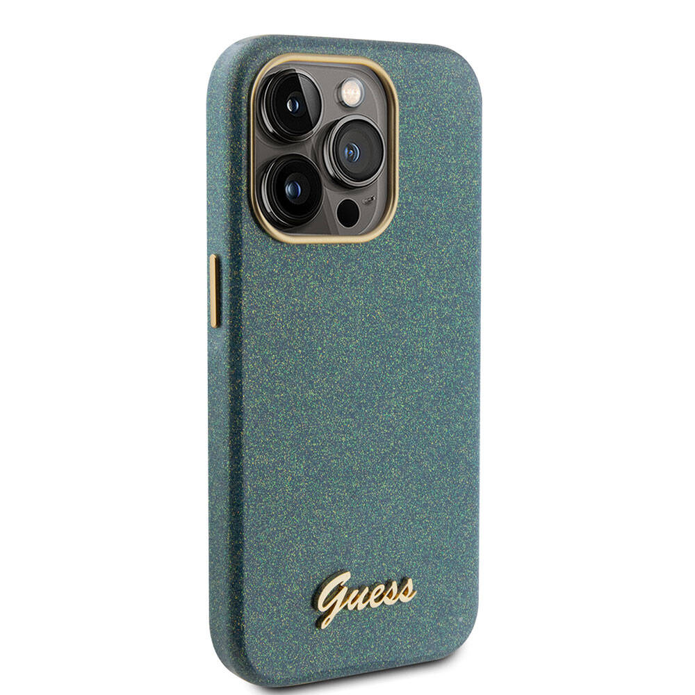 iPhone 15 Pro Kılıf Guess Orjinal Lisanslı Yazı Logolu Glitter Glossy Script Kılıf