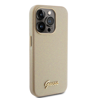 iPhone 15 Pro Kılıf Guess Orjinal Lisanslı Yazı Logolu Glitter Glossy Script Kılıf