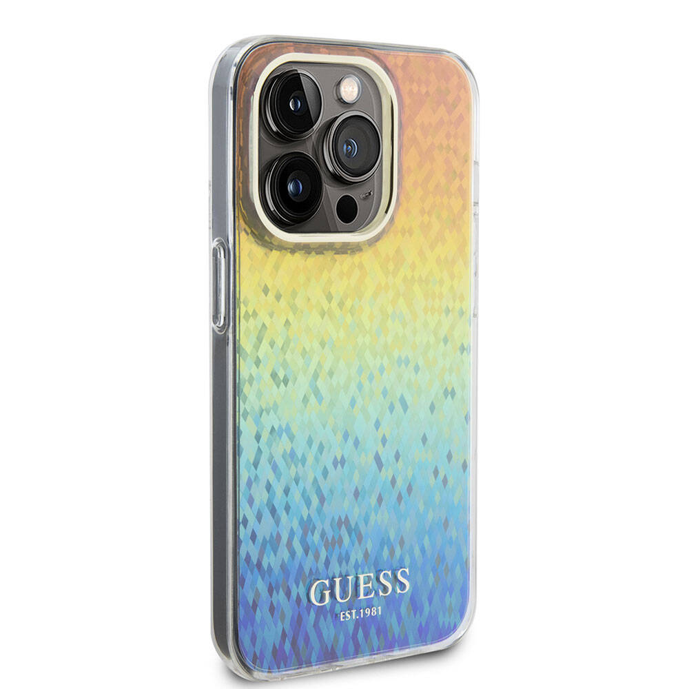 Apple iPhone 15 Pro Kılıf Guess Orjinal Lisanslı Yazı Logolu Mirror Disco Kapak