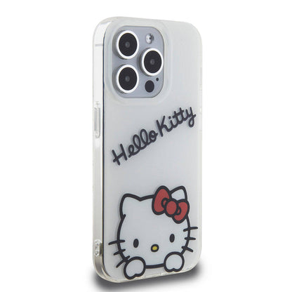 iPhone 15 Pro Kılıf Hello Kitty Orjinal Lisanslı Askılı Yazı ve İkonik Logolu Daydreaming Kılıf