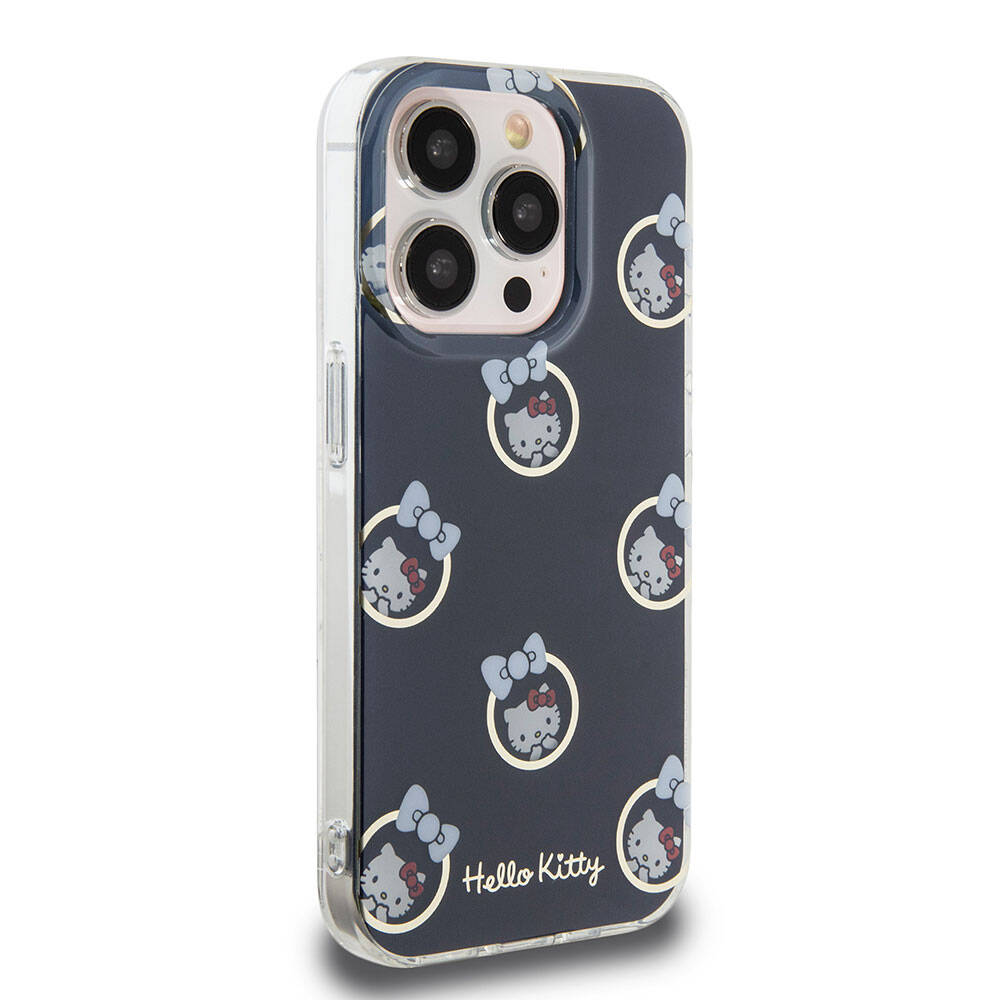iPhone 15 Pro Kılıf Hello Kitty Orjinal Lisanslı Elektroplating Kaplama Kabarcık Baskılı Kılıf