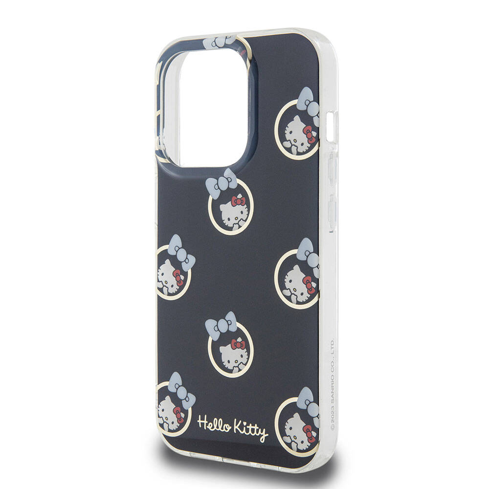 iPhone 15 Pro Kılıf Hello Kitty Orjinal Lisanslı Elektroplating Kaplama Kabarcık Baskılı Kılıf