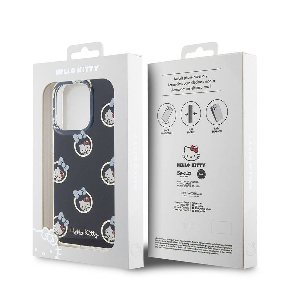 iPhone 15 Pro Kılıf Hello Kitty Orjinal Lisanslı Elektroplating Kaplama Kabarcık Baskılı Kılıf