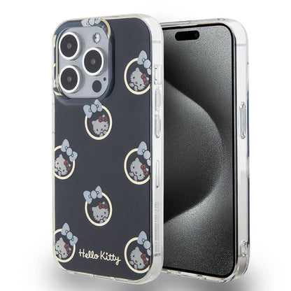 iPhone 15 Pro Kılıf Hello Kitty Orjinal Lisanslı Elektroplating Kaplama Kabarcık Baskılı Kılıf