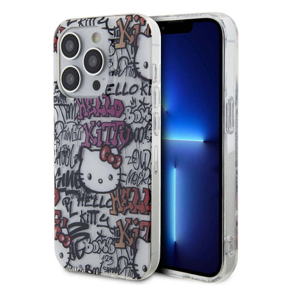 iPhone 15 Pro Kılıf Hello Kitty Orjinal Lisanslı İkonik Logolu Etiket Graffiti Kılıf