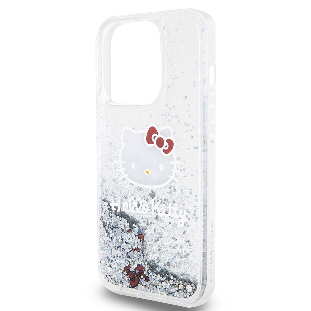 iPhone 15 Pro Kılıf Hello Kitty Orjinal Lisanslı İkonik Sıvılı Glitter Kılıf