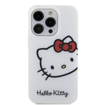 iPhone 15 Pro Kılıf Hello Kitty Orjinal Lisanslı Yazı ve İkonik Logolu Kitty Head Kılıf