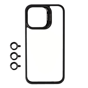 Apple iPhone 15 Pro Kılıf Kamera Lens Korumalı Standlı Zore Klon Lensli Kapak