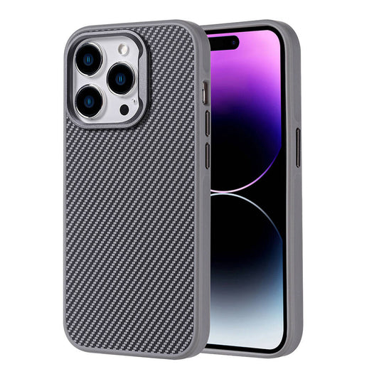 iPhone 15 Pro Kılıf M-safe Şarj Özellikli Karbon Fiber Görünümlü Zore Troy Kılıf