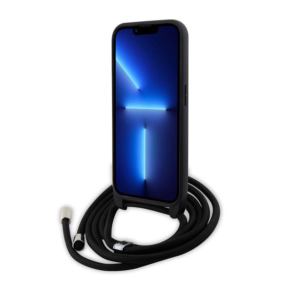 iPhone 15 Pro Kılıf Karl Lagerfeld Askı İpli K&C Metal Logo Orjinal Lisanslı Kılıf