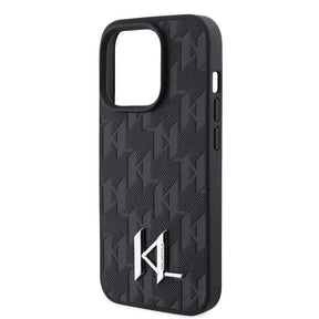 Apple iPhone 15 Pro Max Kılıf Karl Lagerfeld Hot Stamp K&L Metal Logo Orjinal Lisanslı Kapak