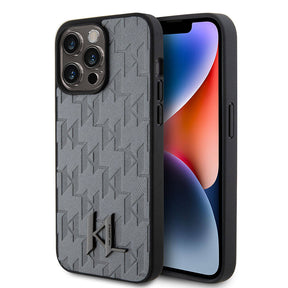 Apple iPhone 15 Pro Kılıf Karl Lagerfeld Hot Stamp K&L Metal Logo Orjinal Lisanslı Kapak