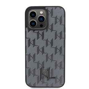 Apple iPhone 15 Pro Kılıf Karl Lagerfeld Hot Stamp K&L Metal Logo Orjinal Lisanslı Kapak