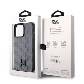 Apple iPhone 15 Pro Kılıf Karl Lagerfeld Hot Stamp K&L Metal Logo Orjinal Lisanslı Kapak