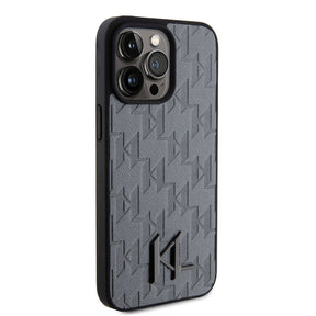 Apple iPhone 15 Pro Max Kılıf Karl Lagerfeld Hot Stamp K&L Metal Logo Orjinal Lisanslı Kapak