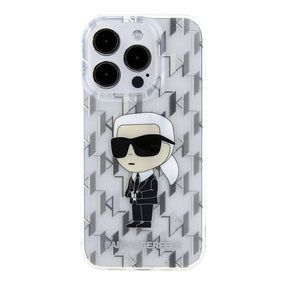 Apple iPhone 15 Pro Max Kılıf Karl Lagerfeld IML İkonik Monogram Orjinal Lisanslı Kapak