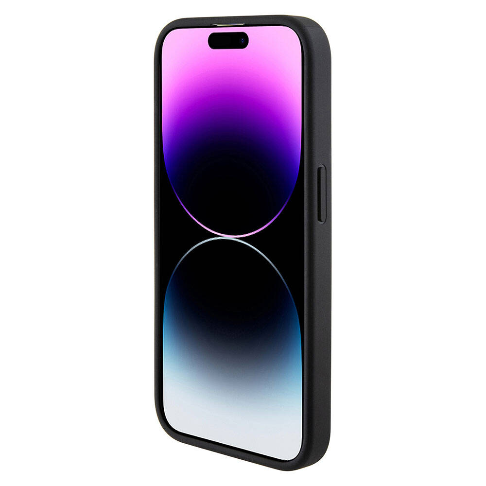iPhone 15 Pro Kılıf Karl Lagerfeld Kartlıklı Saffiano 3D RSG Logo Orjinal Lisanslı Kılıf