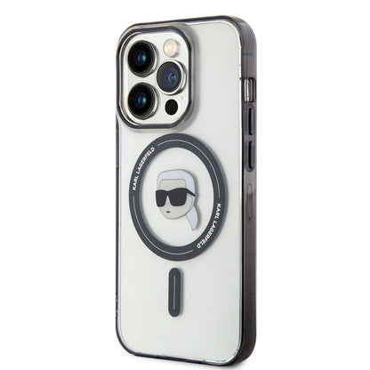 iPhone 15 Pro Kılıf Karl Lagerfeld M-safe Şarj Özellikli IML Karl Orjinal Lisanslı Kılıf