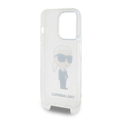 iPhone 15 Pro Kılıf Karl Lagerfeld Orjinal Lisanslı Boyun Askılı Karl İkonik Crossbody Kılıf