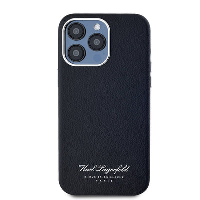 Apple iPhone 15 Pro Kılıf Karl Lagerfeld Orjinal Lisanslı KL Yazılı Hotel Kapak Gri