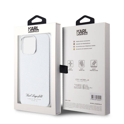 Apple iPhone 15 Pro Kılıf Karl Lagerfeld Orjinal Lisanslı KL Yazılı Hotel Kapak Siyah