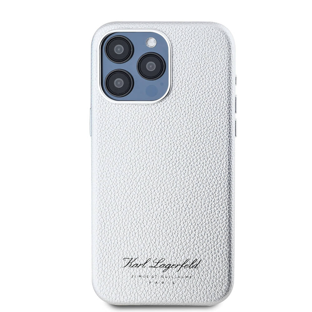 Apple iPhone 15 Pro Kılıf Karl Lagerfeld Orjinal Lisanslı KL Yazılı Hotel Kapak Siyah