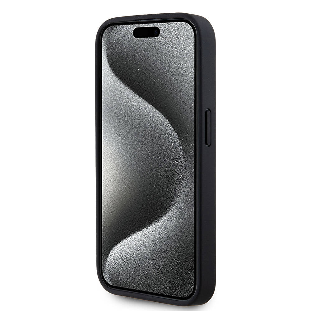 Apple iPhone 15 Pro Kılıf Karl Lagerfeld Orjinal Lisanslı Magsafe Şarj Özellikli KL Yazılı Hot Stamp Kapak Krem
