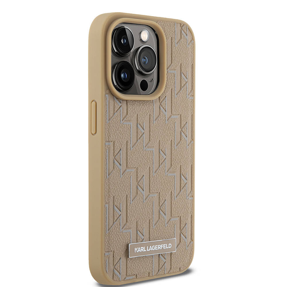 iPhone 15 Pro Kılıf Karl Lagerfeld Orjinal Lisanslı M-safe Şarj Özellikli KL Yazılı Hot Stamp Kılıf