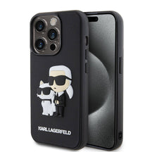 Apple iPhone 15 Pro Kılıf Karl Lagerfeld Silikon 3D K&C Logo Orjinal Lisanslı Kapak