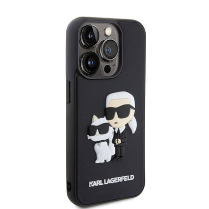 iPhone 15 Pro Kılıf Karl Lagerfeld Silikon 3D K&C Logo Orjinal Lisanslı Kılıf