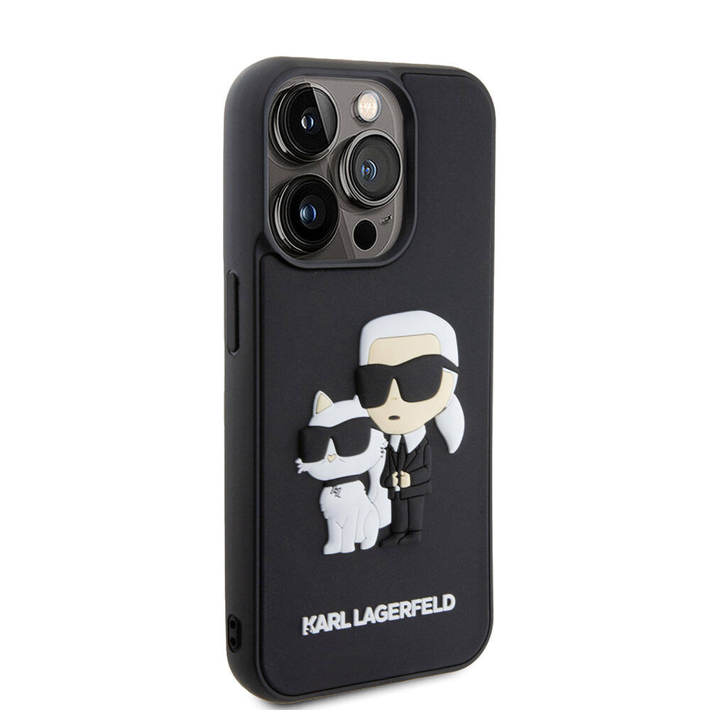 Apple iPhone 15 Pro Max Kılıf Karl Lagerfeld Silikon 3D K&C Logo Orjinal Lisanslı Kapak