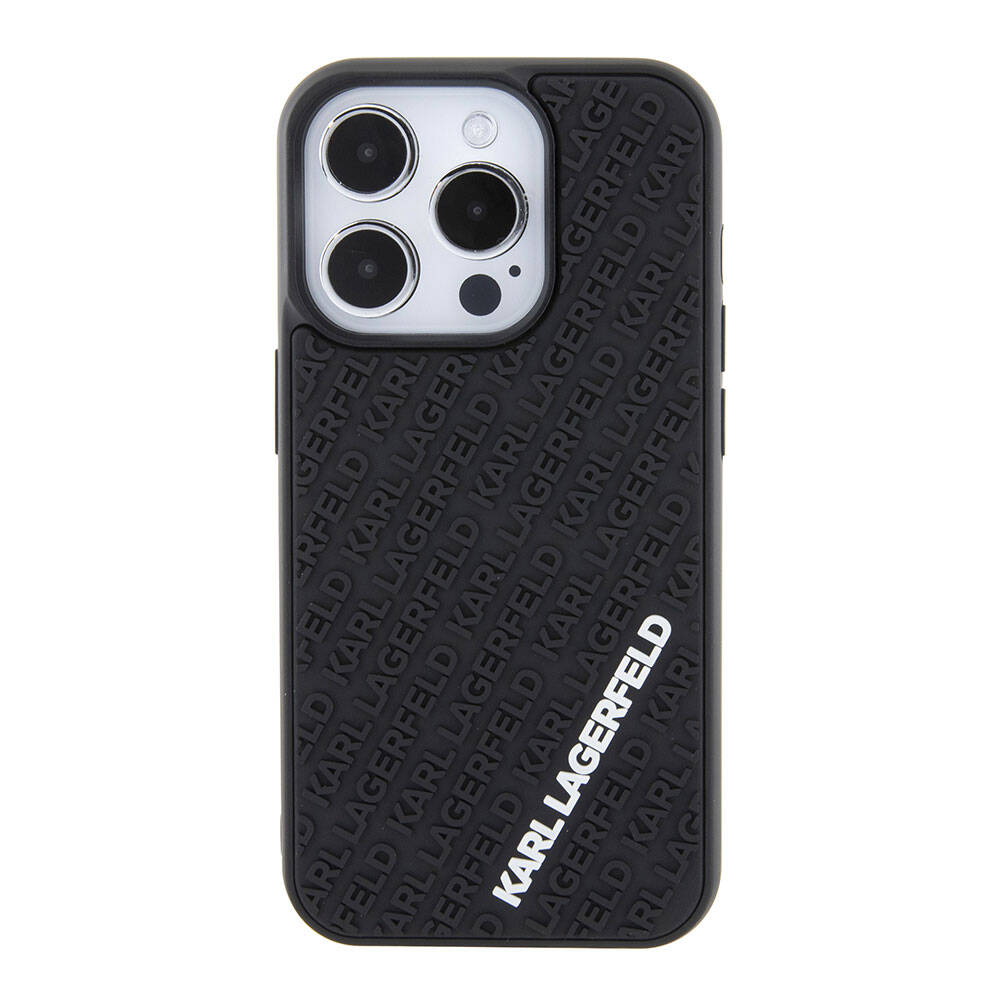 iPhone 15 Pro Kılıf Karl Lagerfeld Silikon 3D Multi Logo Orjinal Lisanslı Kılıf