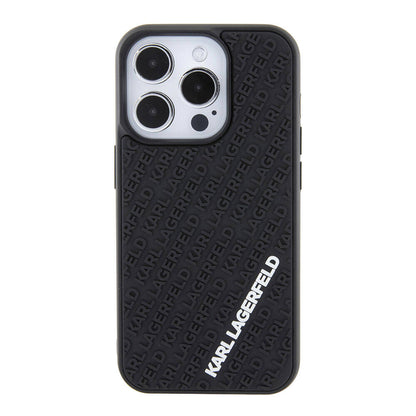 iPhone 15 Pro Kılıf Karl Lagerfeld Silikon 3D Multi Logo Orjinal Lisanslı Kılıf